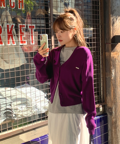 リトVネックカーディガン(9color) PURPLE