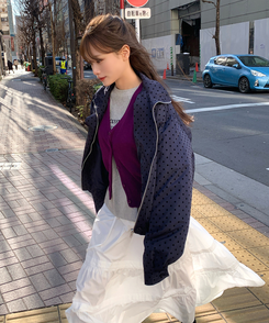 リトVネックカーディガン(9color) PURPLE