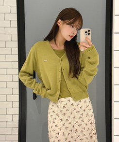 リトVネックカーディガン(9color) OLIVE