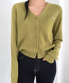 リトVネックカーディガン(9color) OLIVE