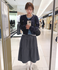 リトVネックカーディガン(9color) Charcoal Navy