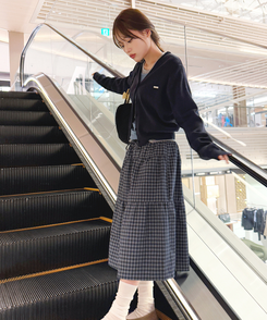 リトVネックカーディガン(9color) Charcoal Navy