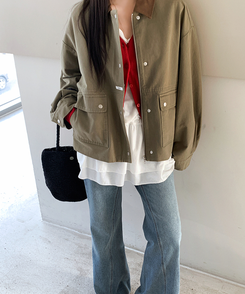 リトVネックカーディガン(9color) RED