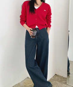 リトVネックカーディガン(9color) RED