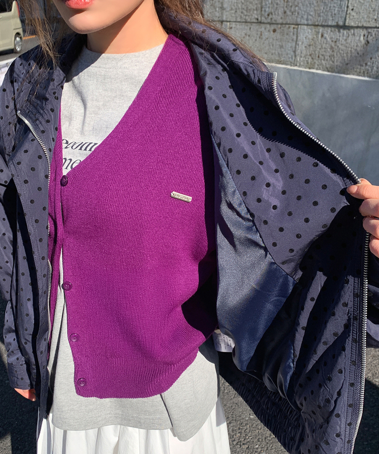 リトVネックカーディガン(9color) PURPLE