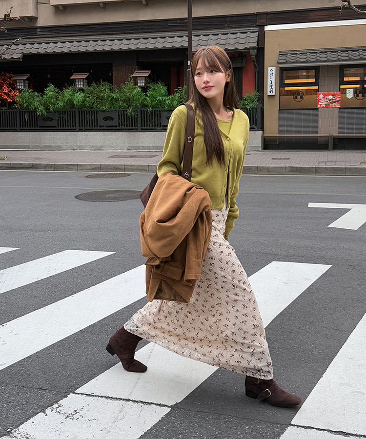 リトVネックカーディガン(9color) OLIVE