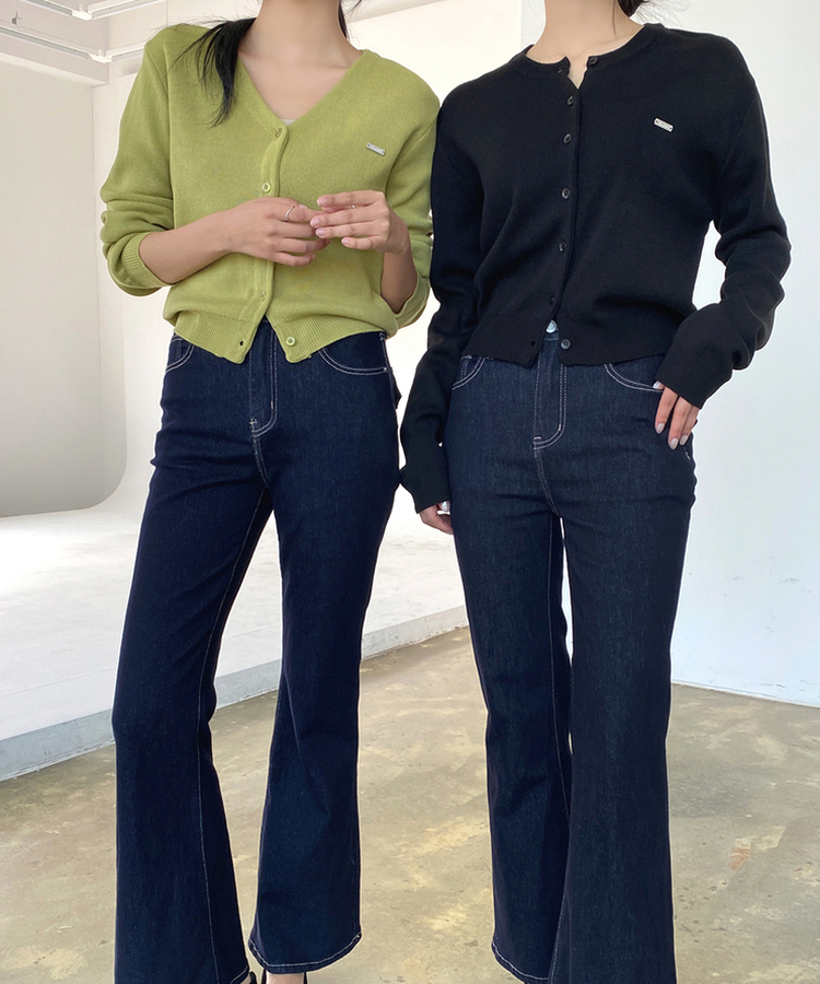 リトVネックカーディガン(9color) OLIVE