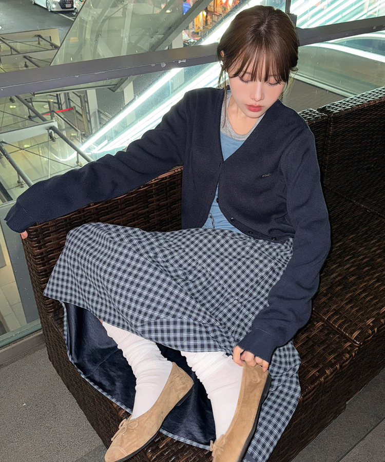 リトVネックカーディガン(9color) Charcoal Navy