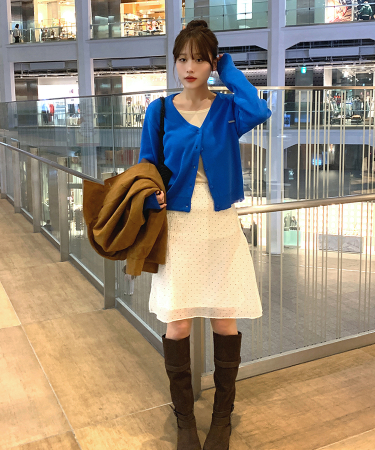 リトVネックカーディガン(9color) BLUE