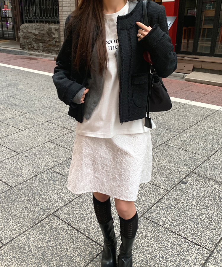 リトVネックカーディガン(9color) GREY