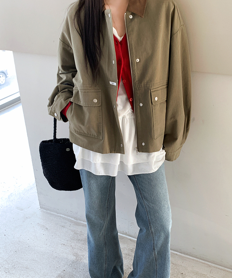 リトVネックカーディガン(9color) RED