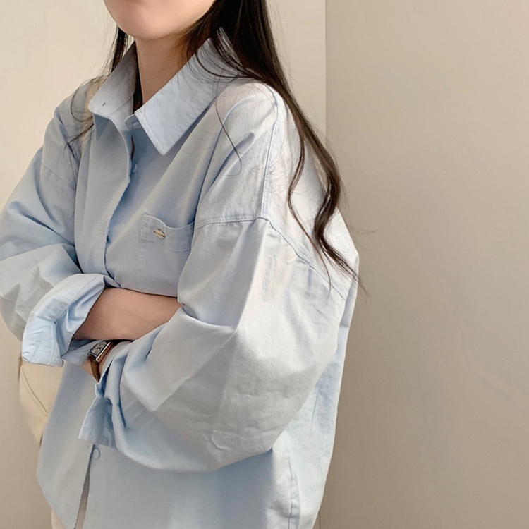 옥스퍼드 펜던트 루즈핏 오버핏 긴팔 셔츠 남방 봄 봄옷 상의 수학여행 체육대회 벚꽃 소라