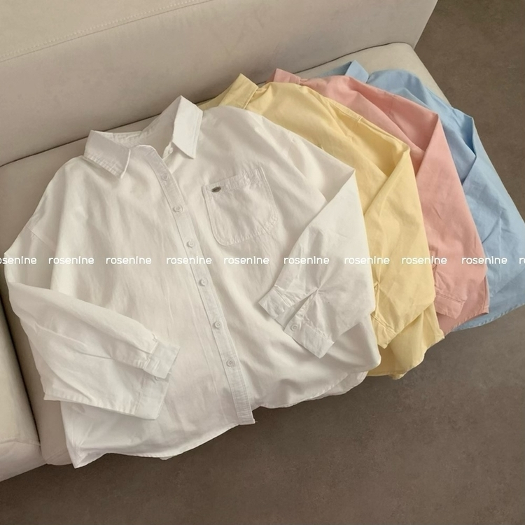 옥스퍼드 펜던트 루즈핏 오버핏 긴팔 셔츠 남방 봄 봄옷 상의 수학여행 체육대회 벚꽃