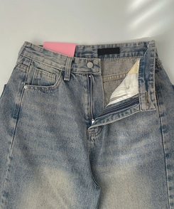 【丈別】ツーポケットバックポケットワイドデニムパンツ(5color)