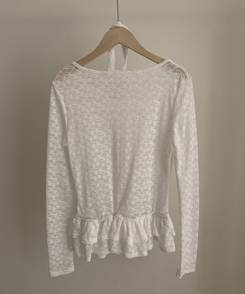 【タイ付き】チョーカーフリルティアードレースTシャツ