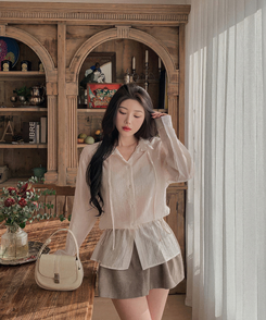 ストリングシャーリングブラウス IVORY