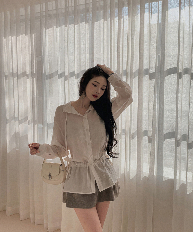 ストリングシャーリングブラウス IVORY