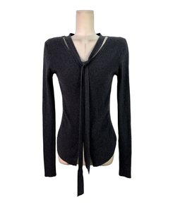 リブスリムフィットストラップカーディガン