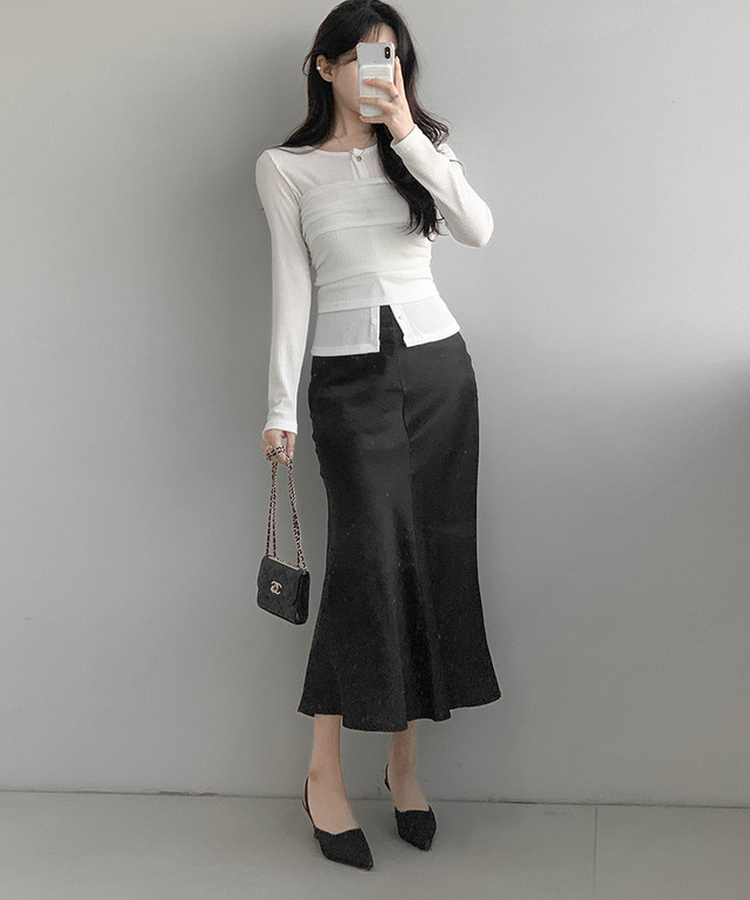 マーメイドロングスカート BLACK