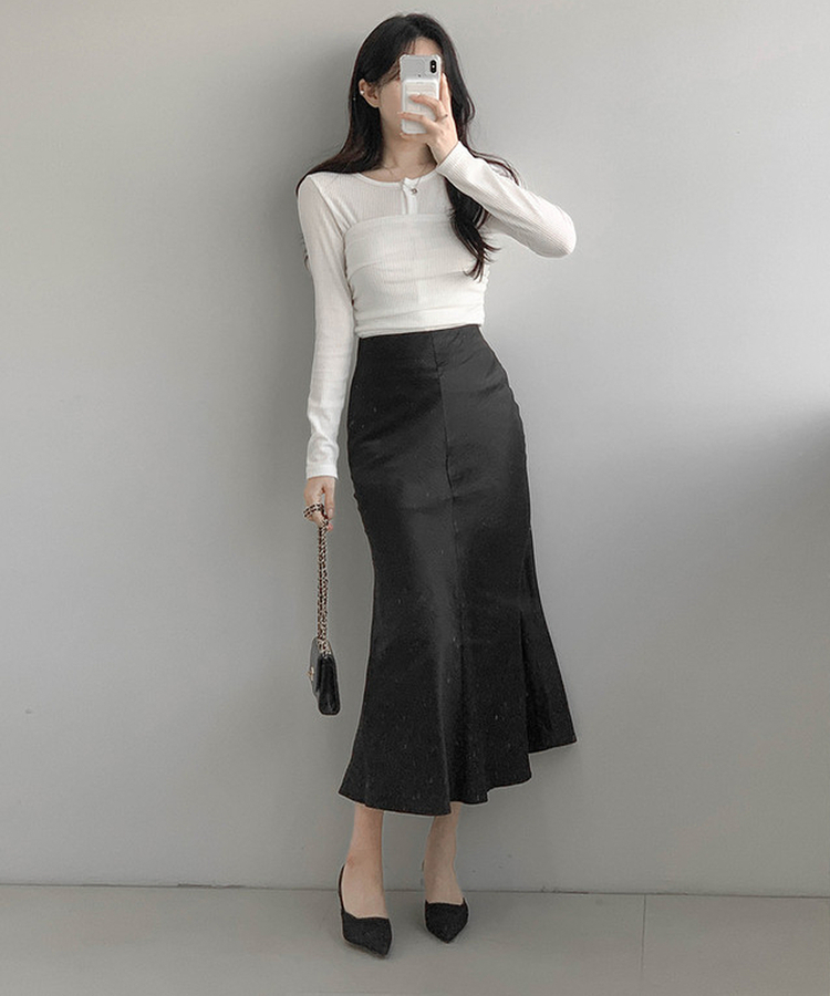 マーメイドロングスカート BLACK