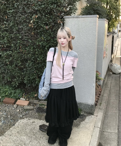 レイヤード風デザイントップス PINK