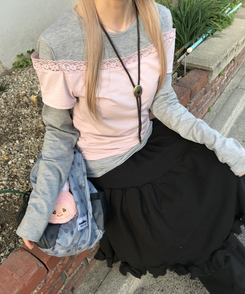 レイヤード風デザイントップス PINK