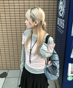 レイヤード風デザイントップス PINK