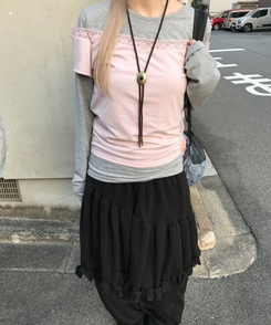 レイヤード風デザイントップス PINK