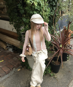 펀칭 그물니트 핑크