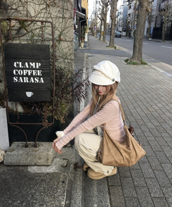 펀칭 그물니트 핑크