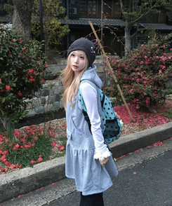 후드 포켓 원피스 그레이