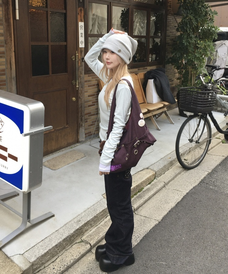 レイヤード無地トップス SKY BLUE