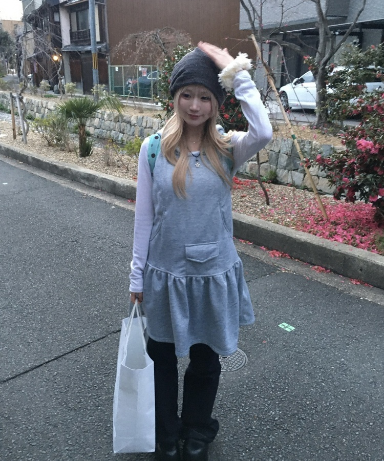 レイヤード無地トップス WHITE