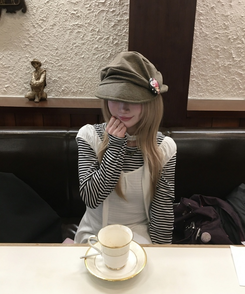 【머플러 포함】플레어 원피스 아이보리