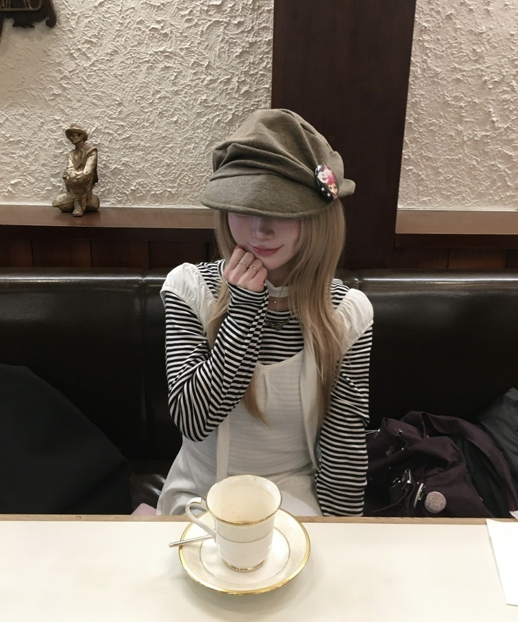 【머플러 포함】플레어 원피스 아이보리