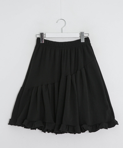 프릴 언밸런스 미디스커트