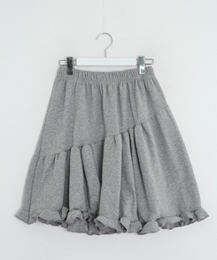 프릴 언밸런스 미디스커트