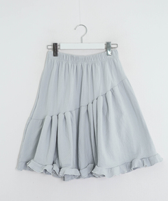 프릴 언밸런스 미디스커트