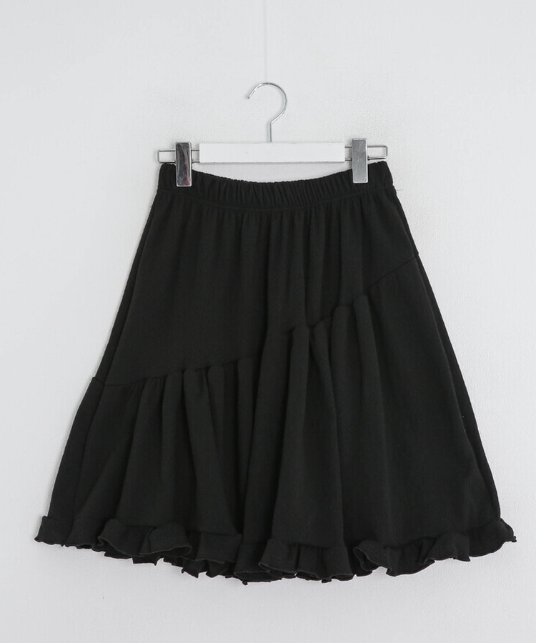 프릴 언밸런스 미디스커트