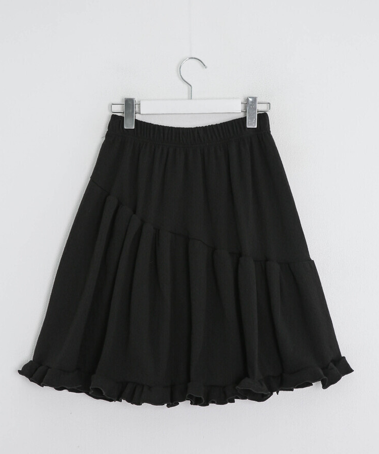 프릴 언밸런스 미디스커트