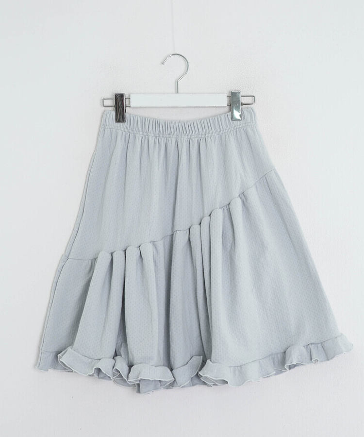 프릴 언밸런스 미디스커트