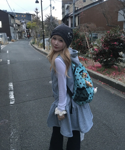 ドット柄カジュアルリュック SKY BLUE