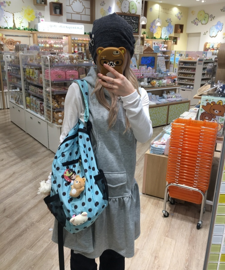 ドット柄カジュアルリュック SKY BLUE