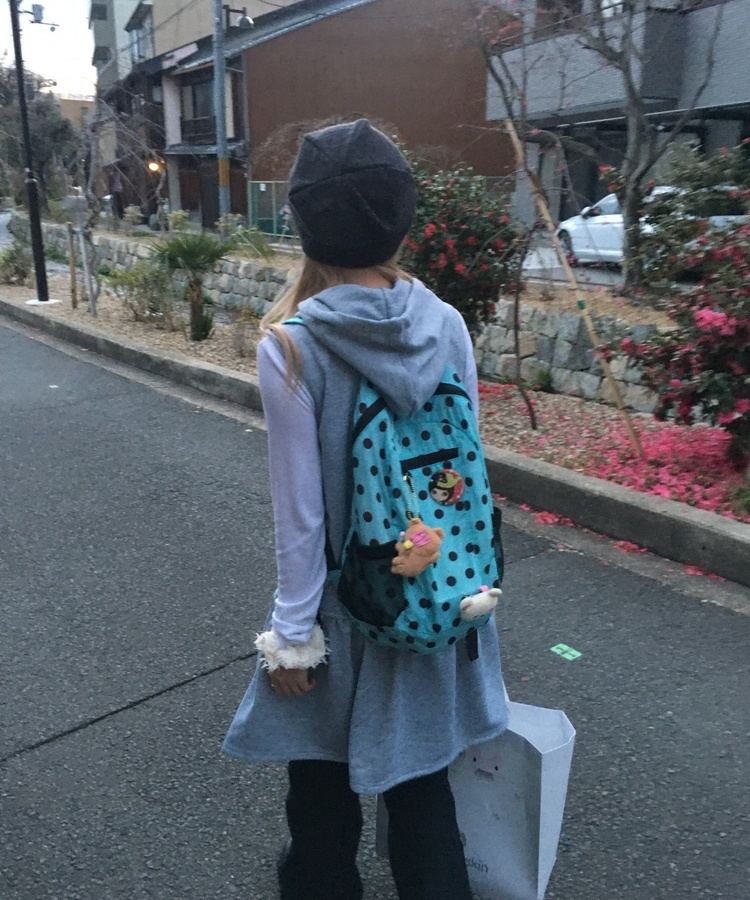 ドット柄カジュアルリュック SKY BLUE