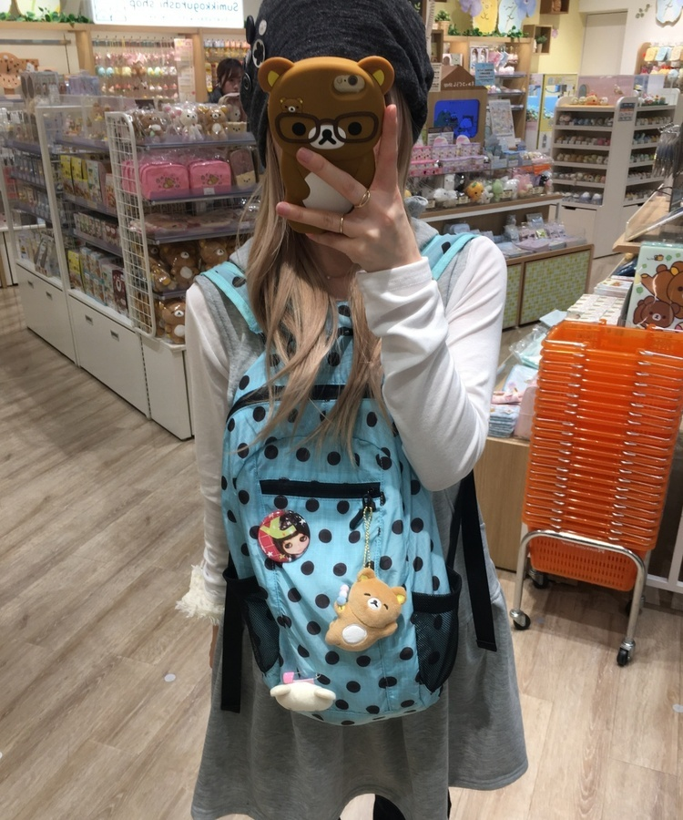 도트 무늬 캐주얼 백팩 소라