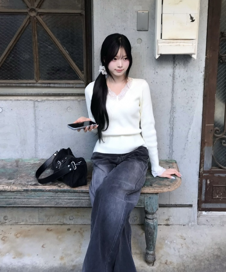 サイドウォッシュストレートデニム BLACK DENIM