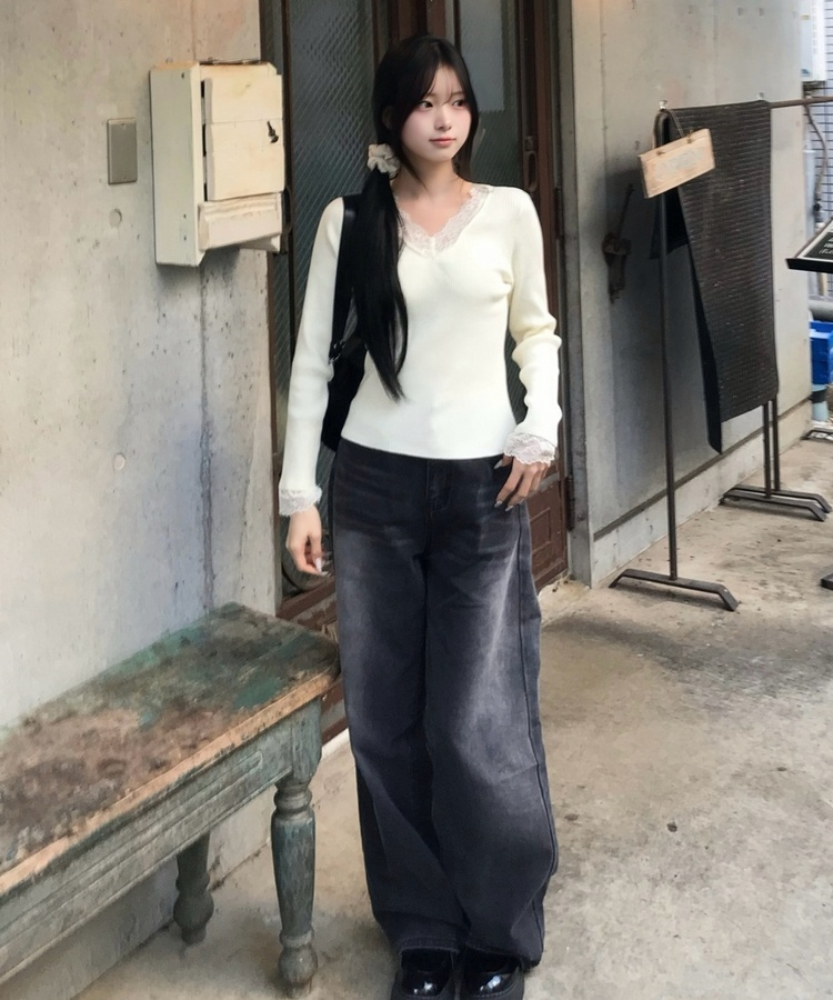 サイドウォッシュストレートデニム BLACK DENIM