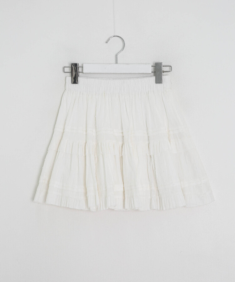 パンチングレースティアードミニスカート