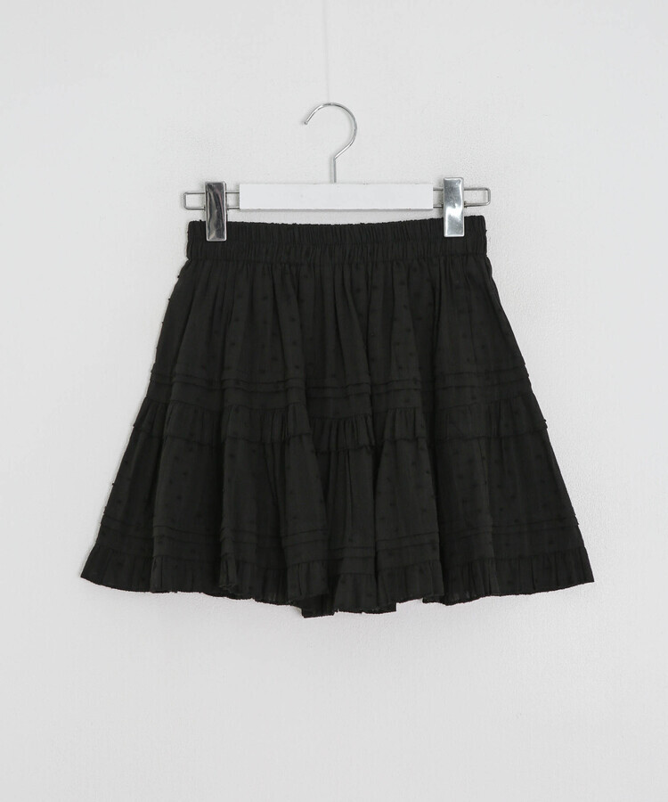 パンチングレースティアードミニスカート