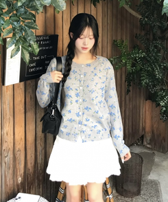 パンチングレースティアードミニスカート IVORY